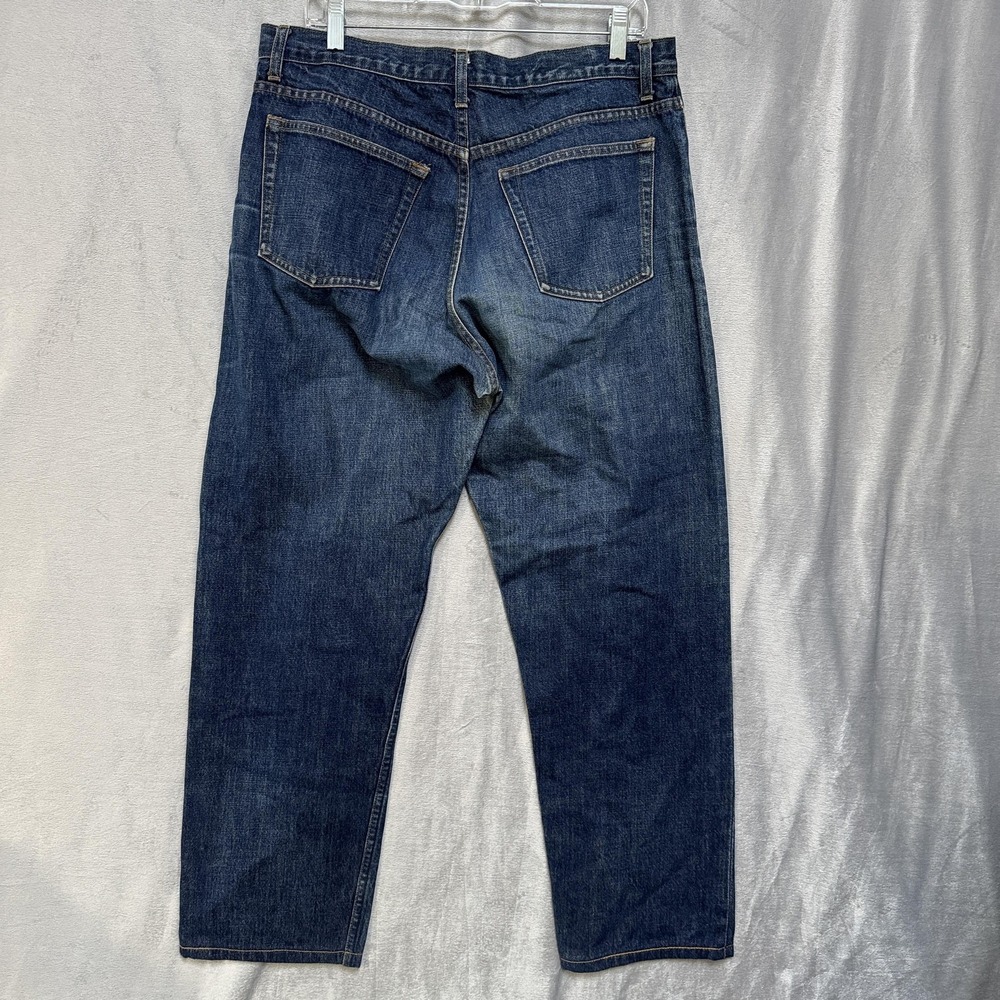 Banana Republic Jeans Mens Large Blue Dark Wash Button Fly Denim Pants 34x28 - Picture 10 of 13